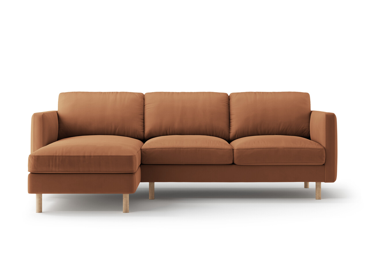 Coltar stanga 3 locuri, Eden, Micadoni Home, 250x150x90 cm, catifea, miere - imagine 6